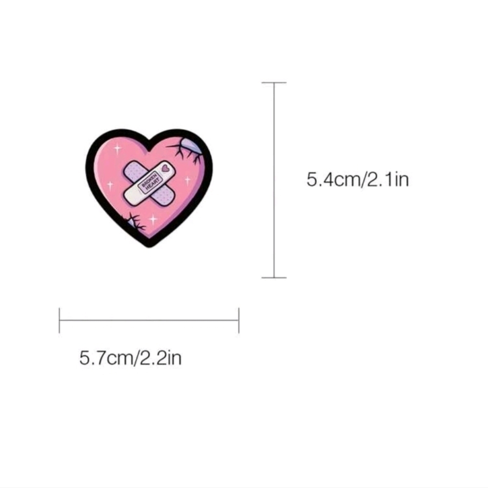 Pink pastel goth anime heart skull crystal butterfly vinyl sticker 50 piece asso - Picture 8 of 8